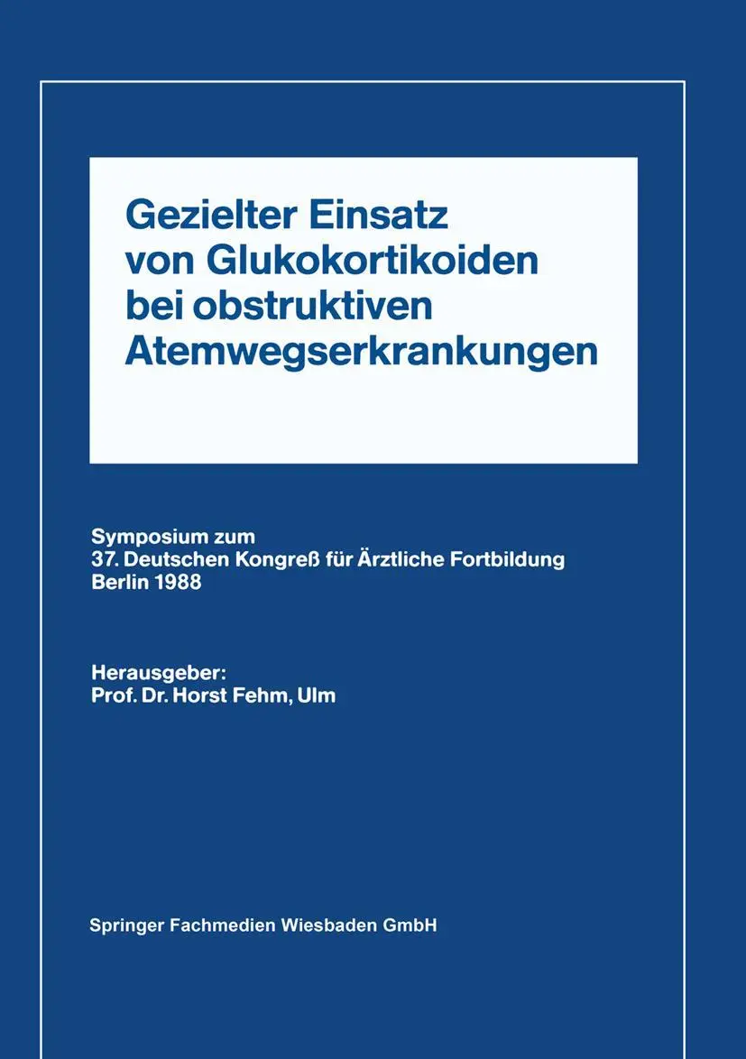 Cover: 9783528079888 | Gezielter Einsatz von Glukokortikoiden bei obstruktiven...