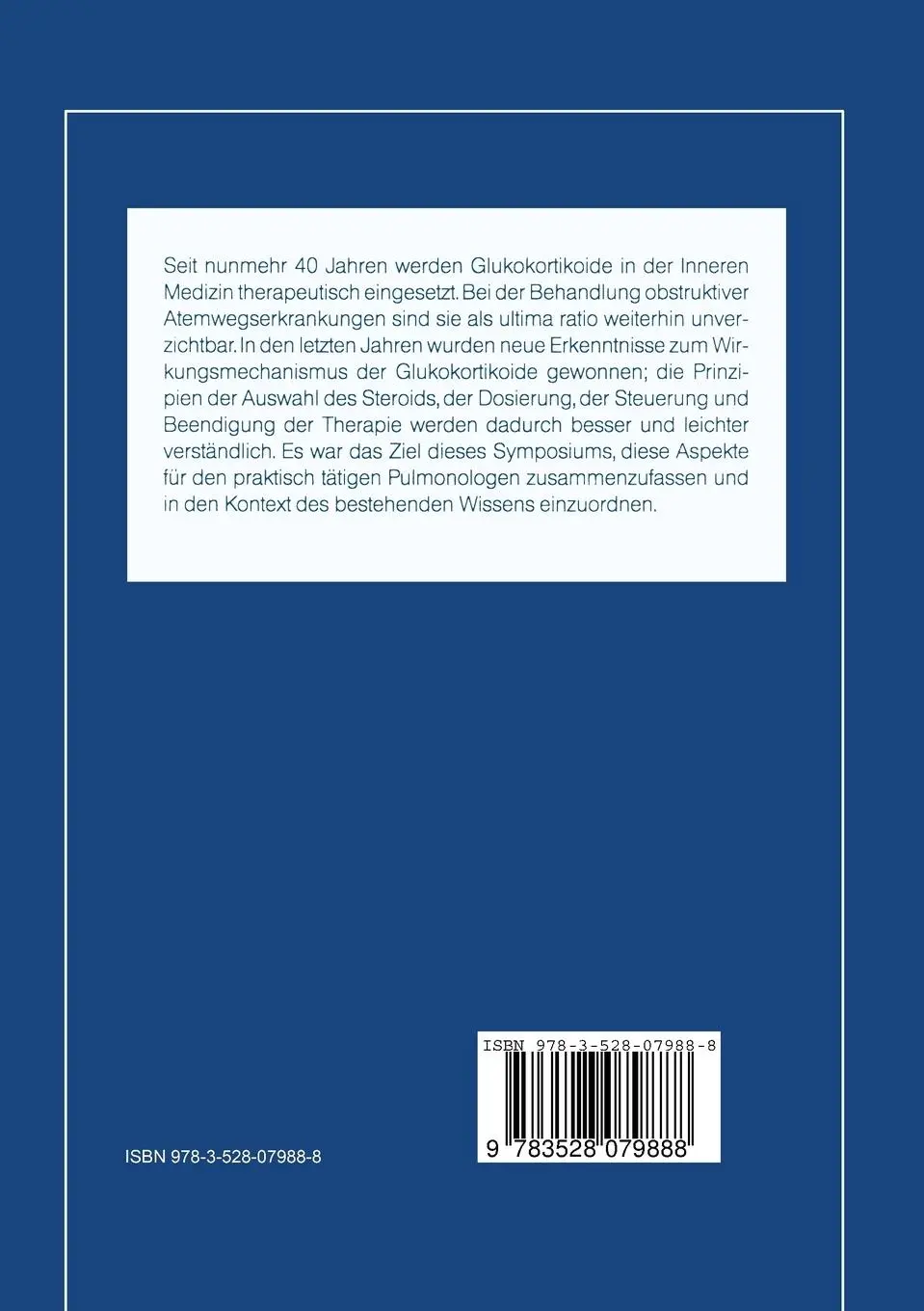 Rückseite: 9783528079888 | Gezielter Einsatz von Glukokortikoiden bei obstruktiven...