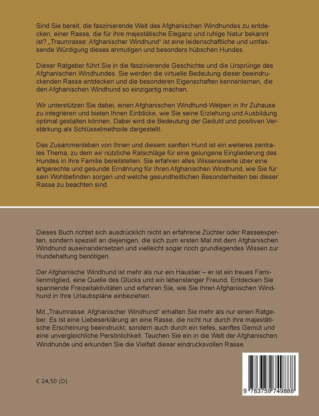 Rückseite: 9783759749888 | Traumrasse Afghanischer Windhund | Klaus Kreiger | Taschenbuch | 2024