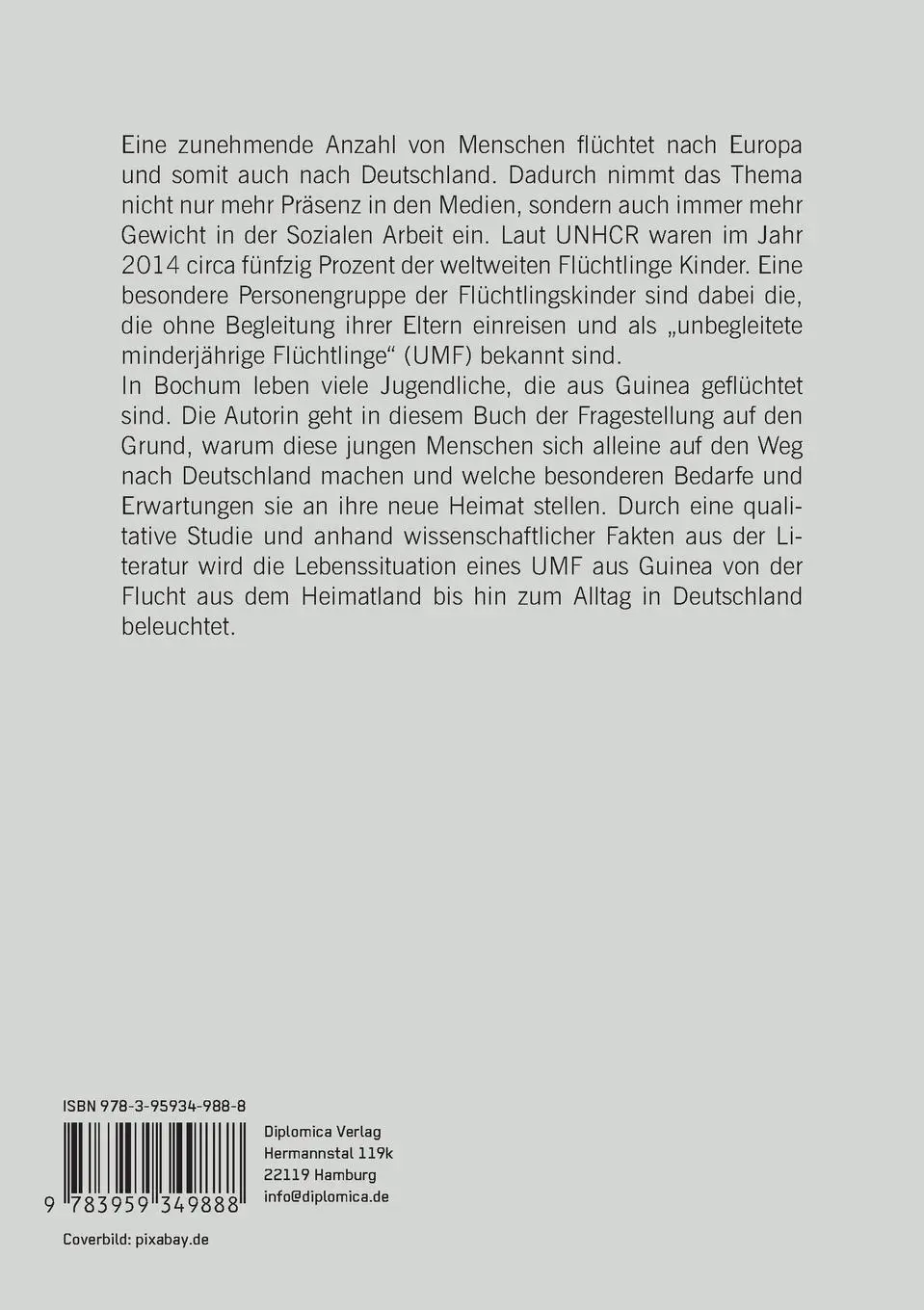 Rückseite: 9783959349888 | Unbegleitete minderjährige Flüchtlinge aus Guinea. Erwartungen und...