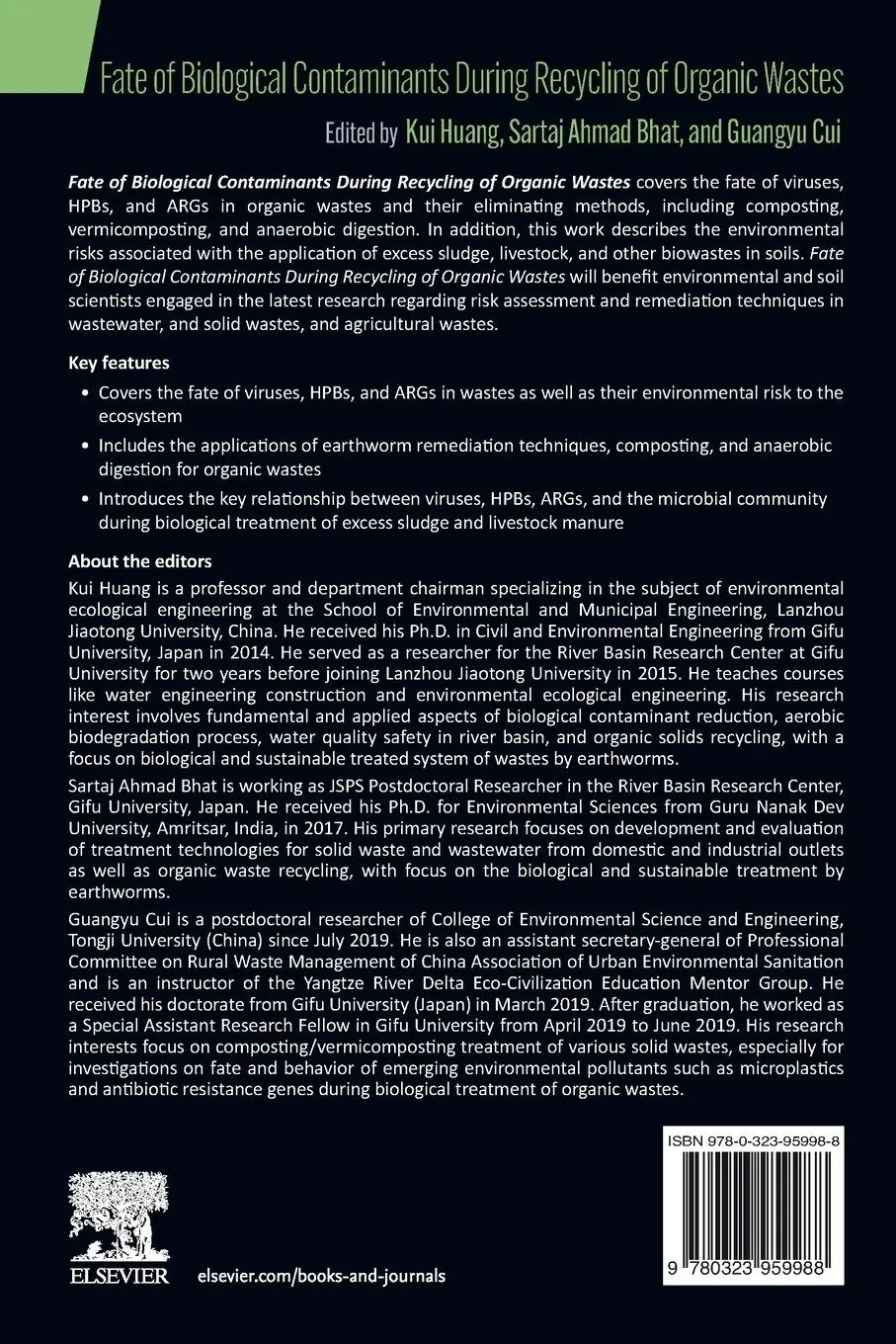 Rückseite: 9780323959988 | Fate of Biological Contaminants During Recycling of Organic Wastes