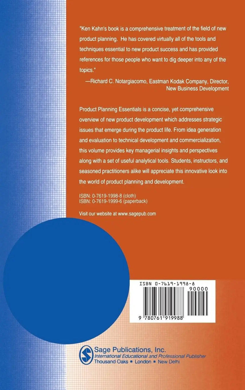 Rückseite: 9780761919988 | Product Planning Essentials | Kenneth B. Kahn | Buch | Englisch | 2000