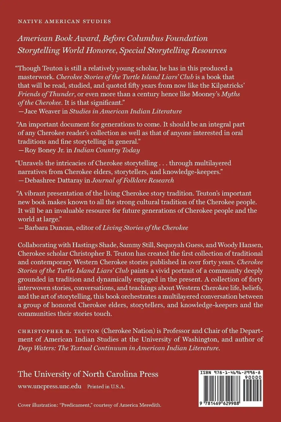 Rückseite: 9781469629988 | Cherokee Stories of the Turtle Island Liars' Club | Teuton | Buch