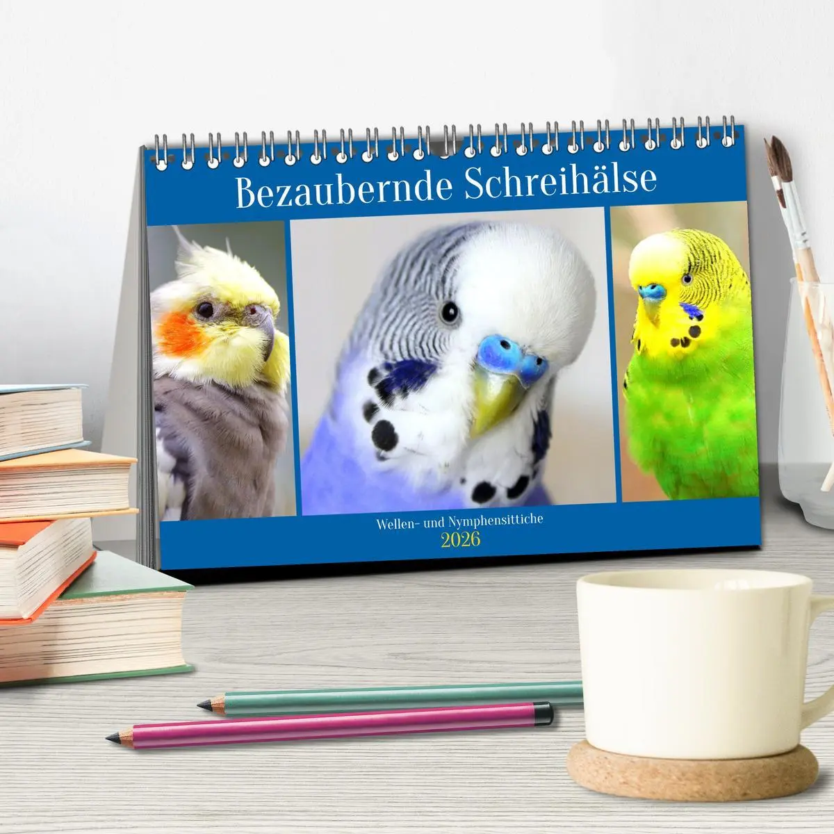 Bild: 9783457619988 | Bezaubernde Schreihälse. Wellen- und Nymphensittiche (Tischkalender...