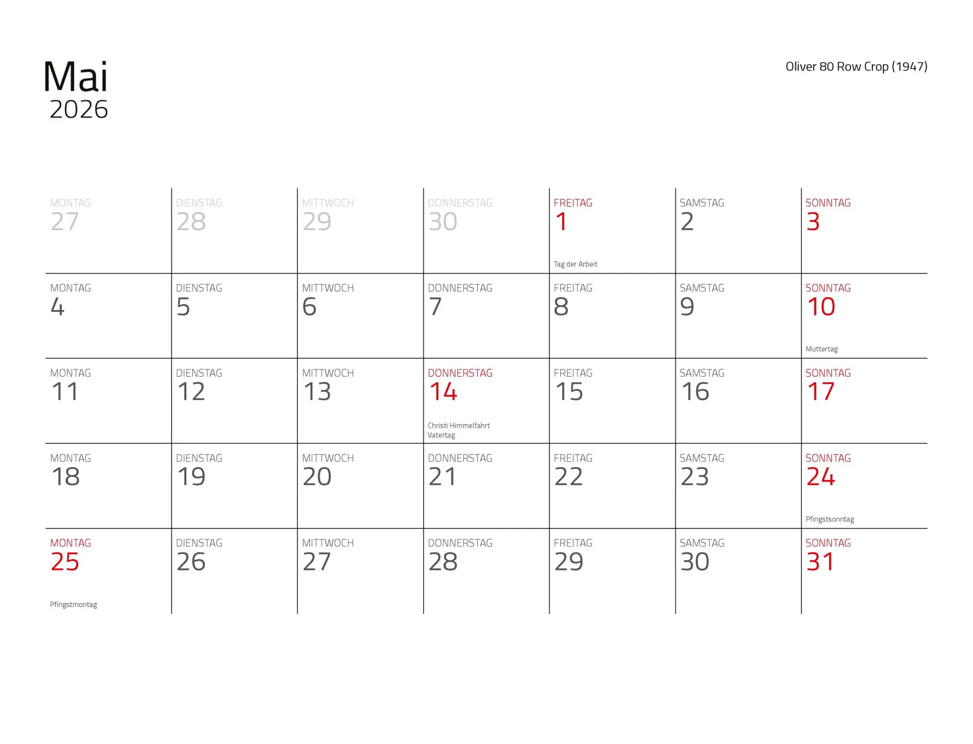 Bild: 9783966649988 | Traktor Klassiker Kalender 2026 Eintragkalender | Kalender | 14 S.