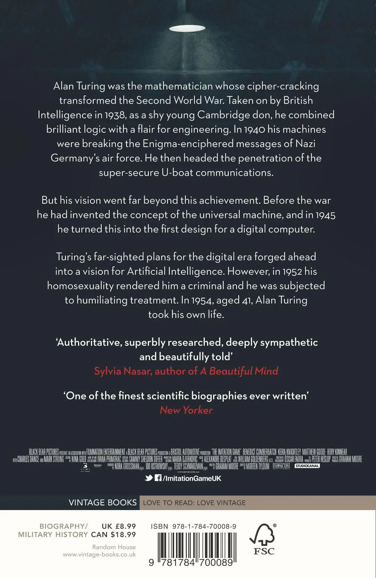 Rückseite: 9781784700089 | Alan Turing: The Enigma. Film Tie-In | Andrew Hodges | Taschenbuch