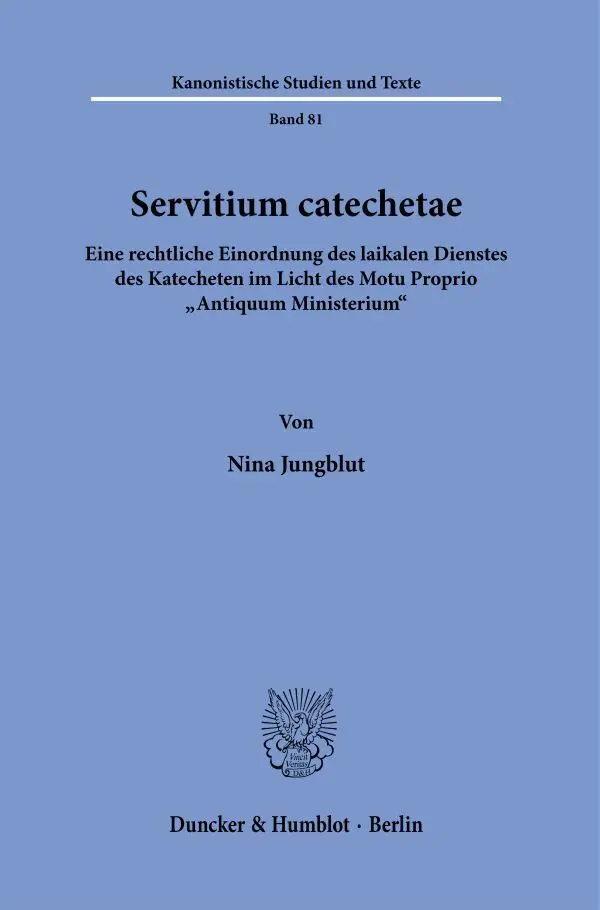 Cover: 9783428190089 | Servitium catechetae. | Nina Jungblut | Buch | 296 S. | Deutsch | 2024