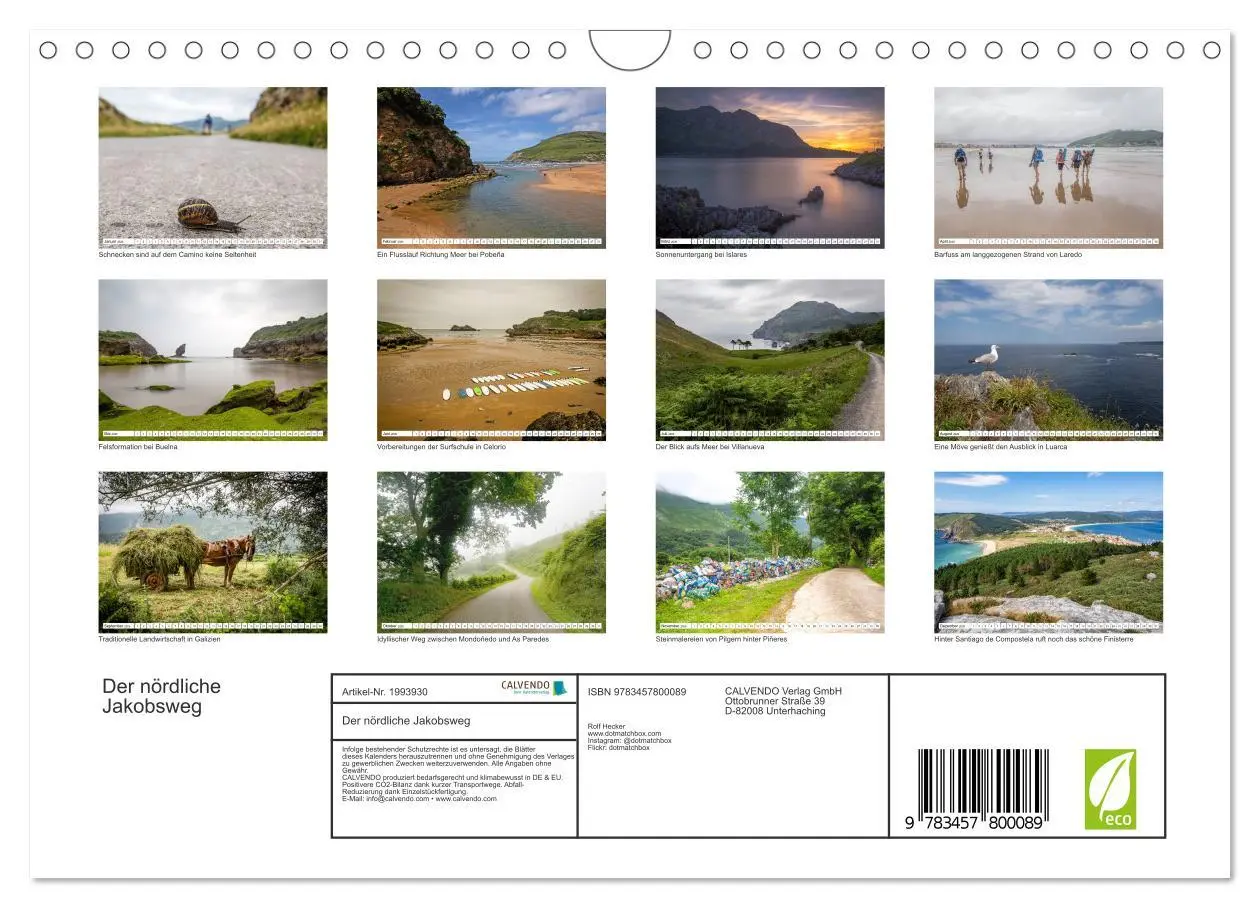 Bild: 9783457800089 | Der nördliche Jakobsweg (Wandkalender 2026 DIN A4 quer), CALVENDO...