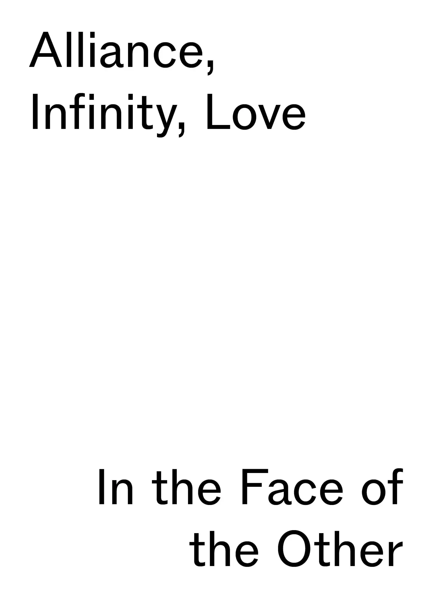 Cover: 9783691130089 | Alliance, Infinity, Love - in the Face of the Other | Hamburg | Buch