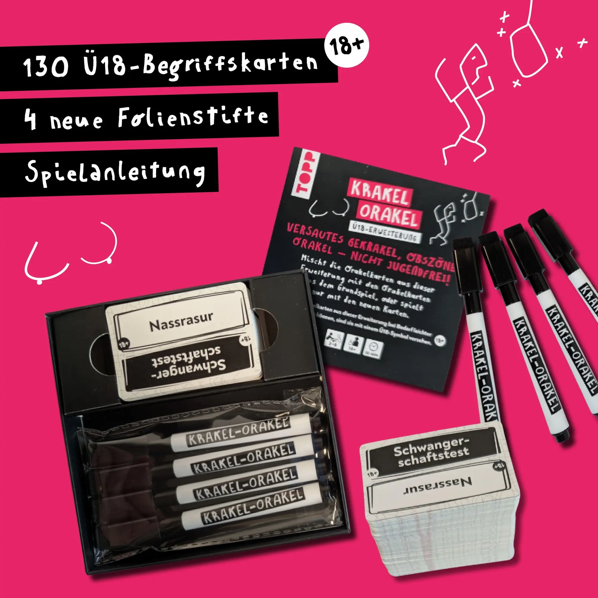 Bild: 4007742170189 | Krakel-Orakel Ü18-Erweiterung - Heiße Orakelkarten, neue Krakelstifte