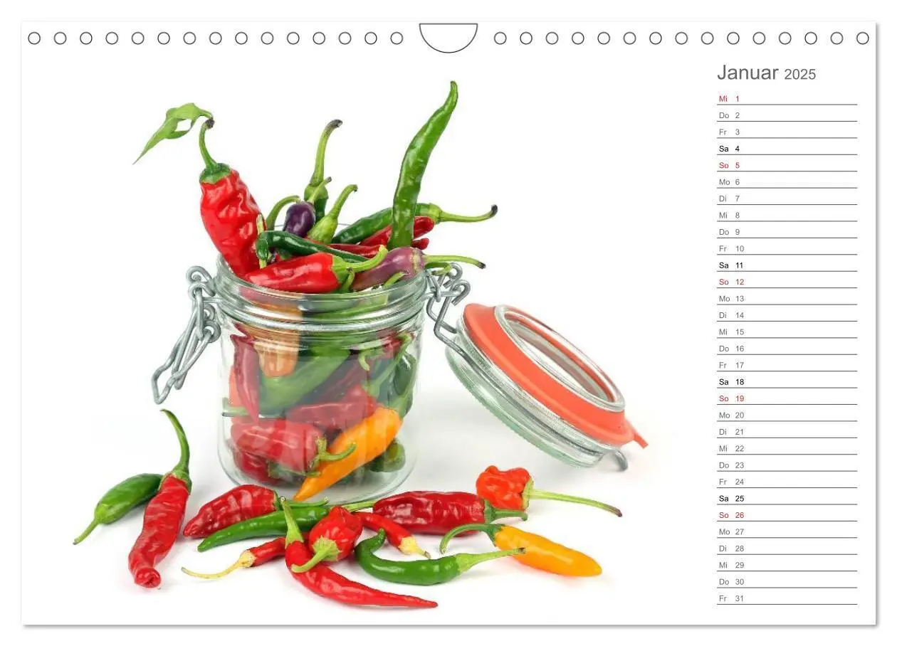 Bild: 9783435560189 | Echt scharf - Der Chili-Küchen-Planer (Wandkalender 2025 DIN A4...