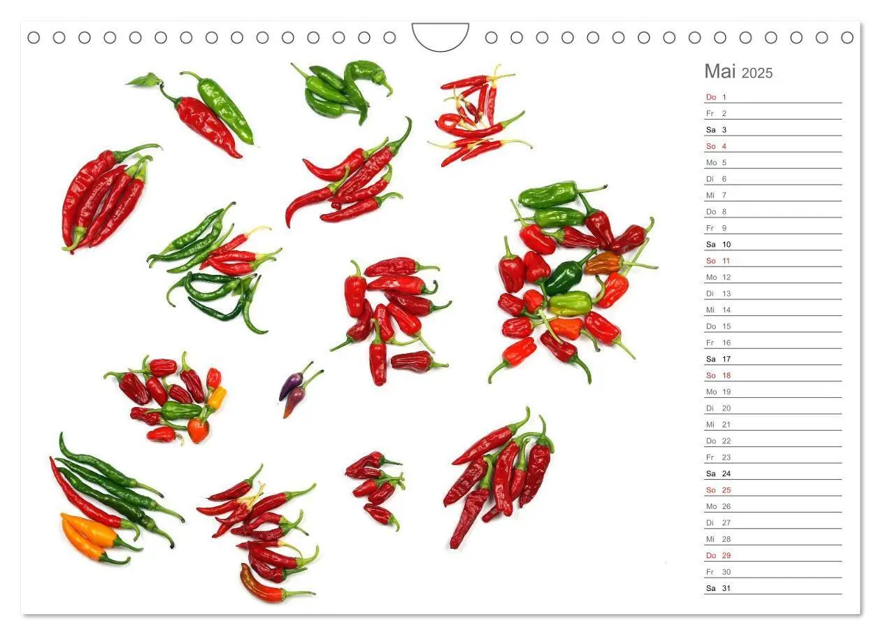Bild: 9783435560189 | Echt scharf - Der Chili-Küchen-Planer (Wandkalender 2025 DIN A4...