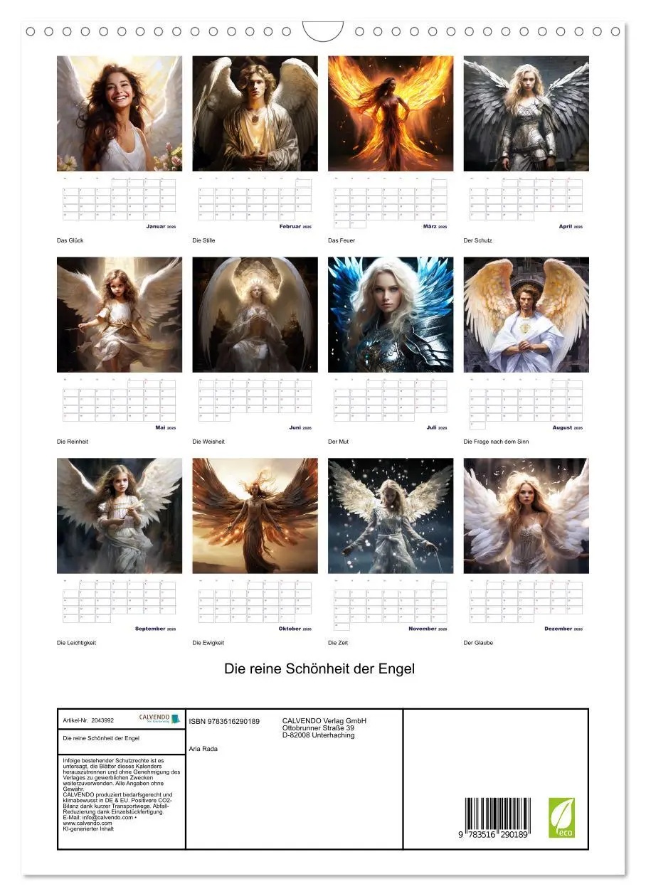 Bild: 9783516290189 | Die reine Schönheit der Engel (Wandkalender 2026 DIN A3 hoch),...