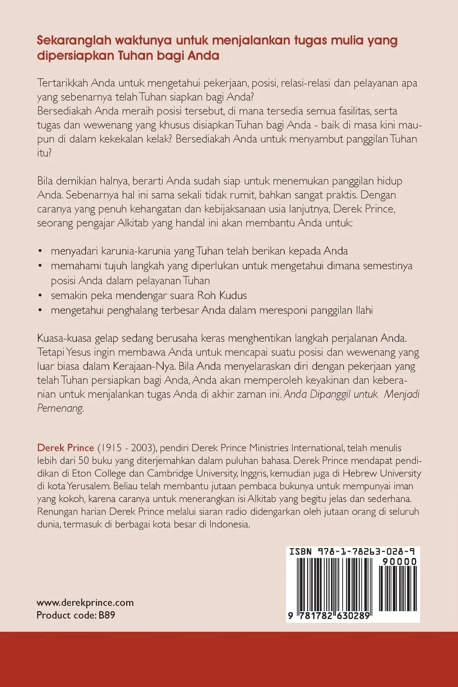 Rückseite: 9781782630289 | Called to Conquer - INDONESIAN BAHASA | Derek Prince | Taschenbuch