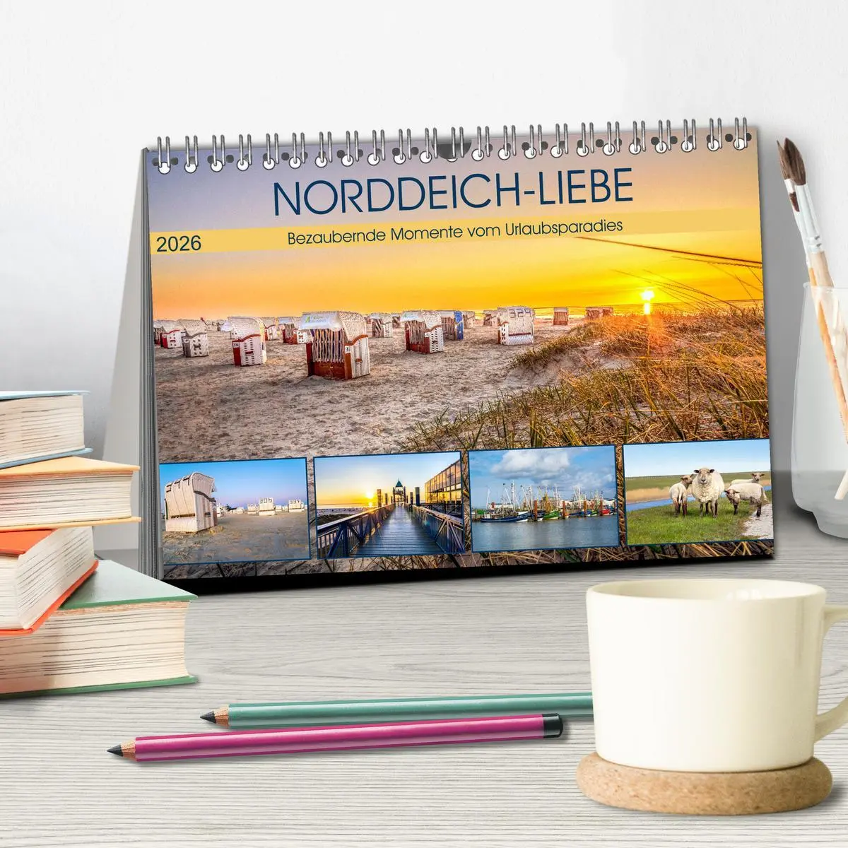 Bild: 9783457640289 | NORDDEICH-LIEBE (Tischkalender 2026 DIN A5 quer), CALVENDO...