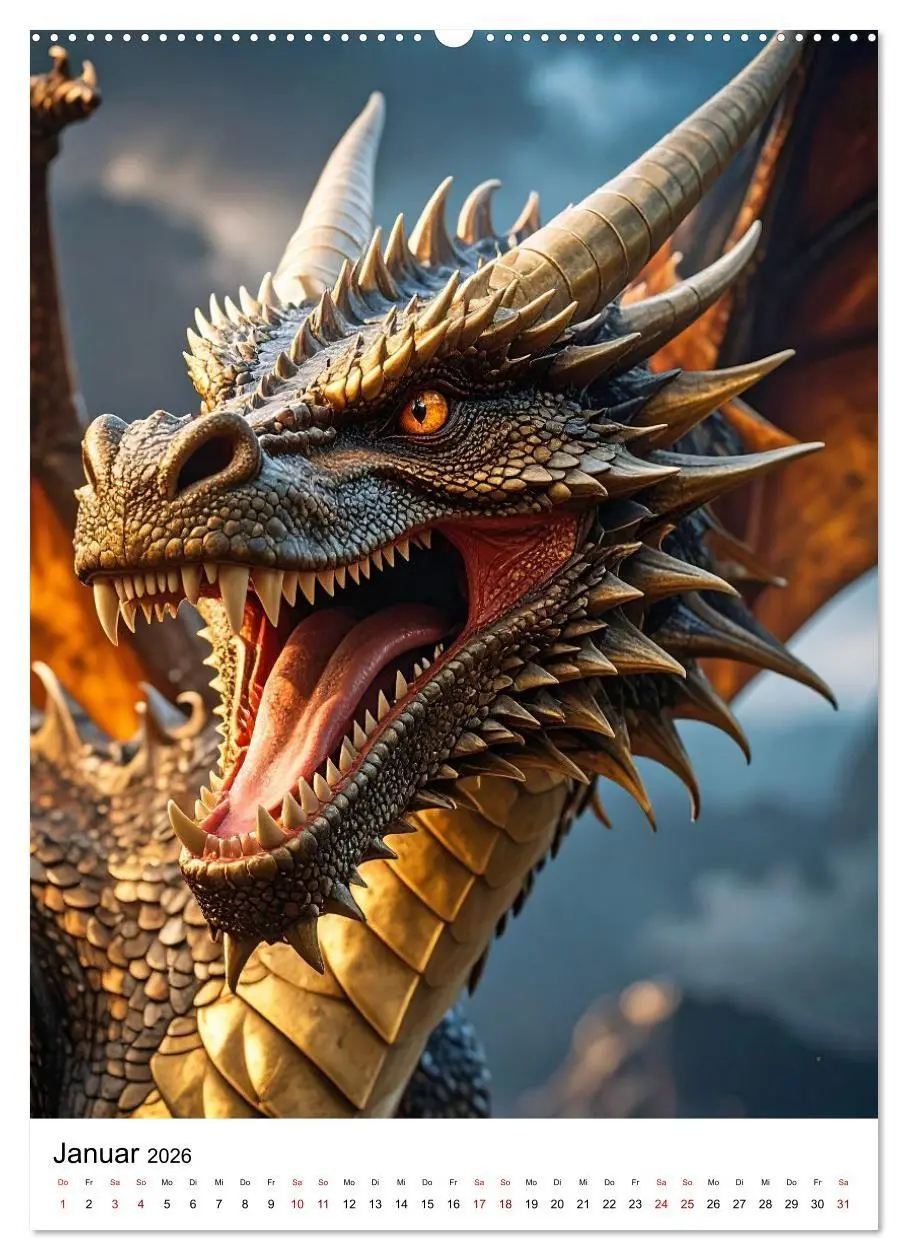 Bild: 9783516660289 | Drachenchroniken - Porträts legendärer Bestien (Wandkalender 2026...