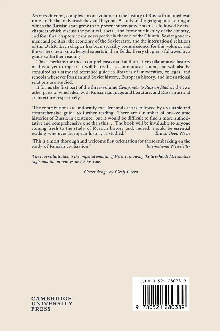 Rückseite: 9780521280389 | Companion to Russian Studies | Robert Auty | Taschenbuch | Englisch