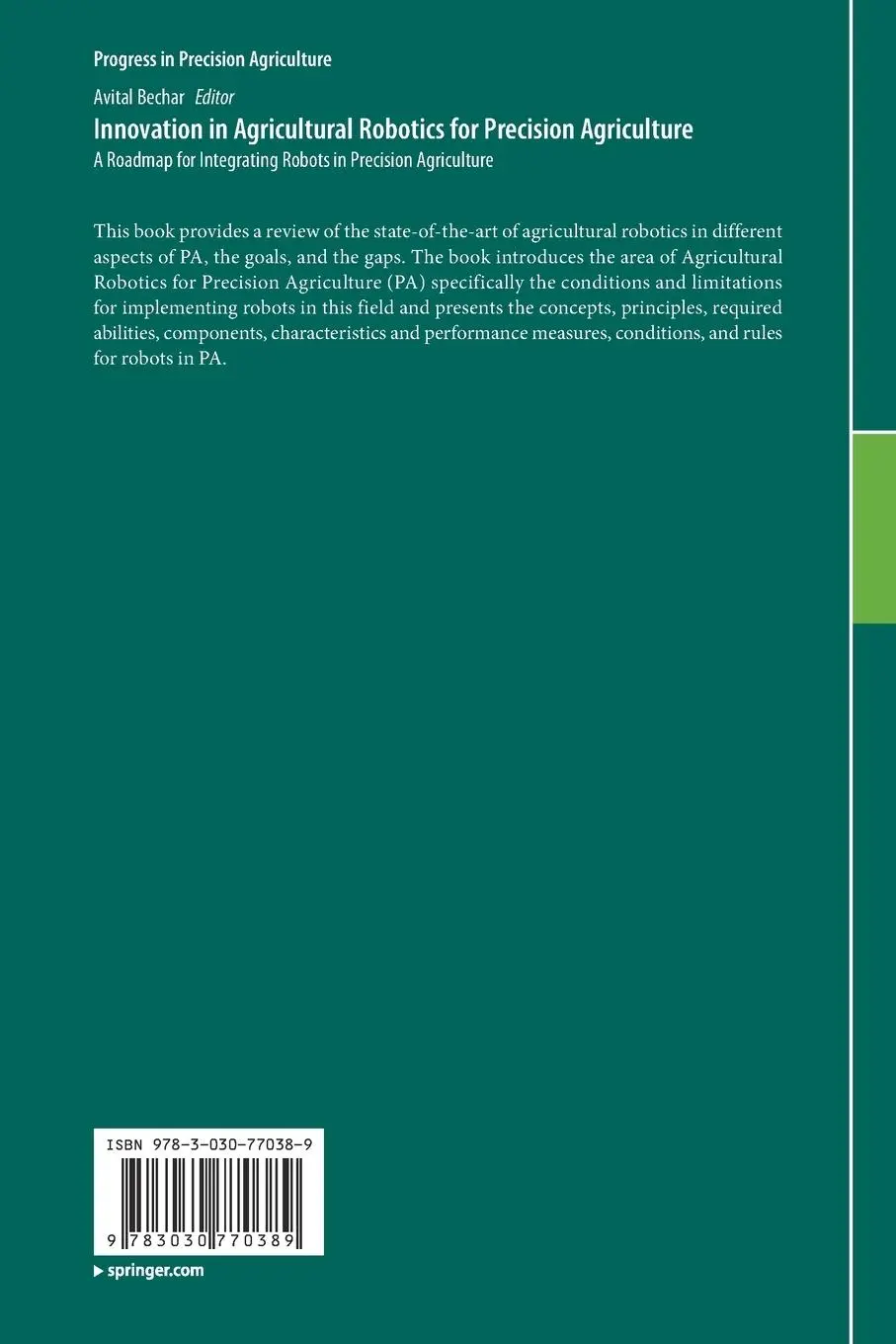Rückseite: 9783030770389 | Innovation in Agricultural Robotics for Precision Agriculture | Bechar