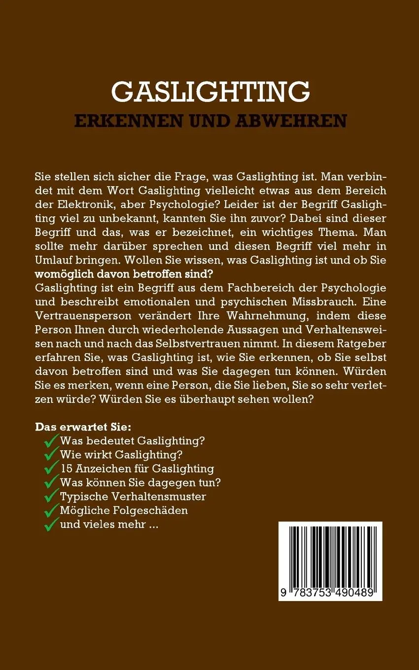 Rückseite: 9783753490489 | Gaslighting erkennen und abwehren: Wie Sie emotionale Manipulation...
