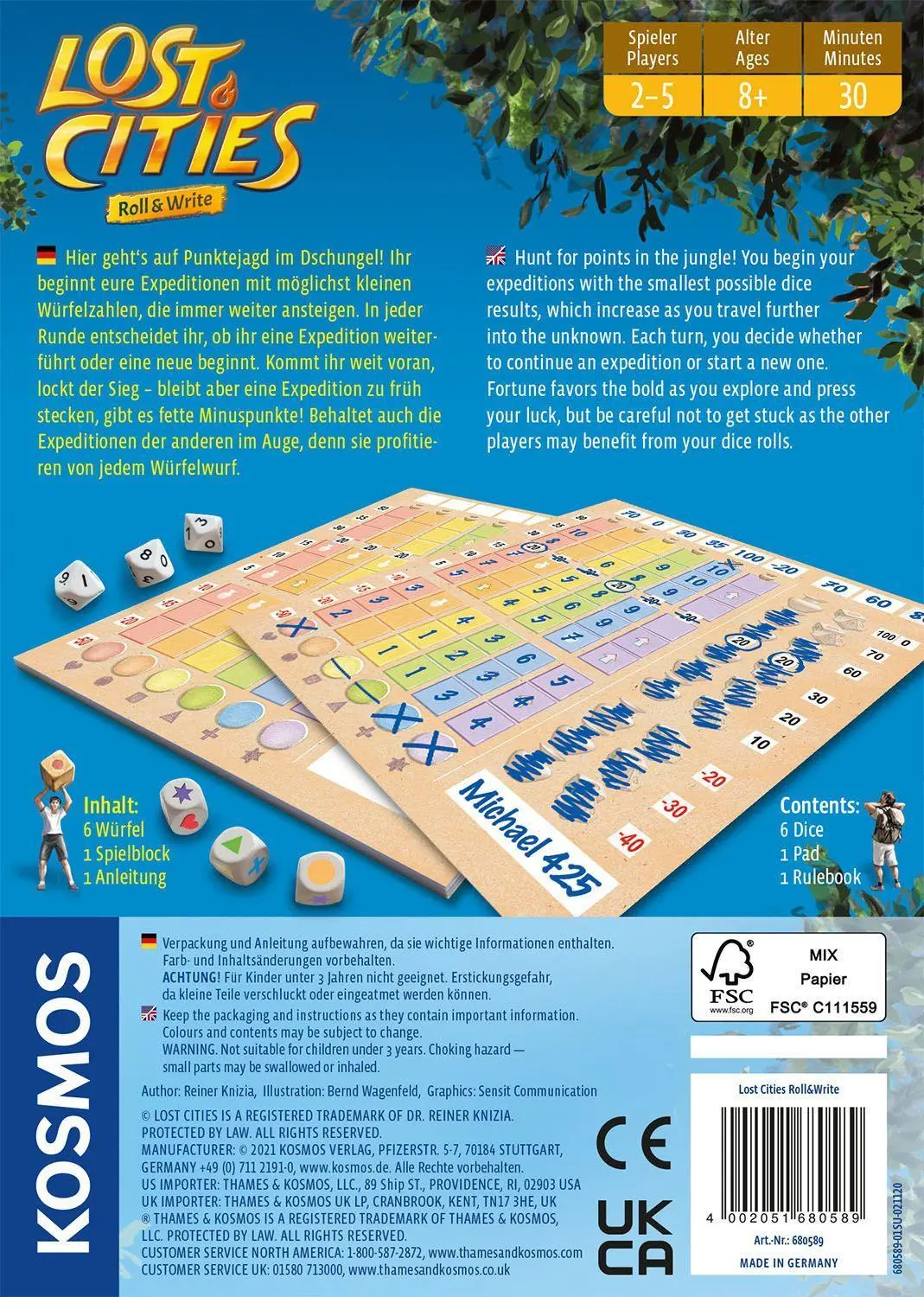 Bild: 4002051680589 | Lost Cities - Roll &amp; Write | Reiner Knizia | Spiel | Brettspiel | 2021