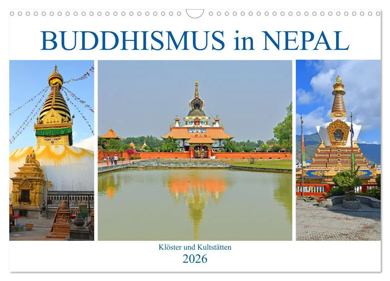Cover: 9783457780589 | BUDDHISMUS in NEPAL (Wandkalender 2026 DIN A3 quer), CALVENDO...