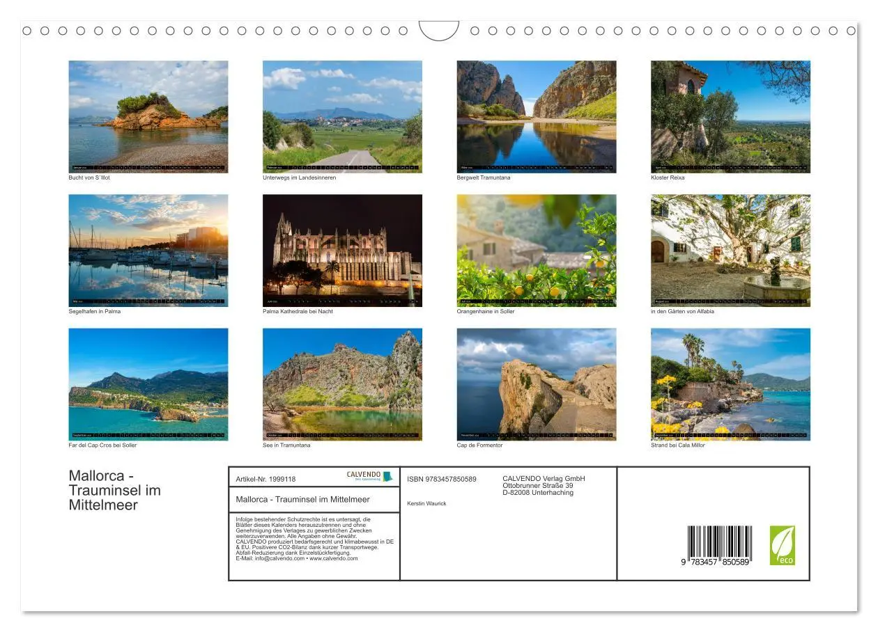 Bild: 9783457850589 | Mallorca - Trauminsel im Mittelmeer (Wandkalender 2026 DIN A3...