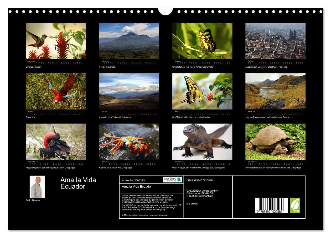 Bild: 9783457920589 | Ama la Vida Ecuador (Wandkalender 2026 DIN A3 quer), CALVENDO...