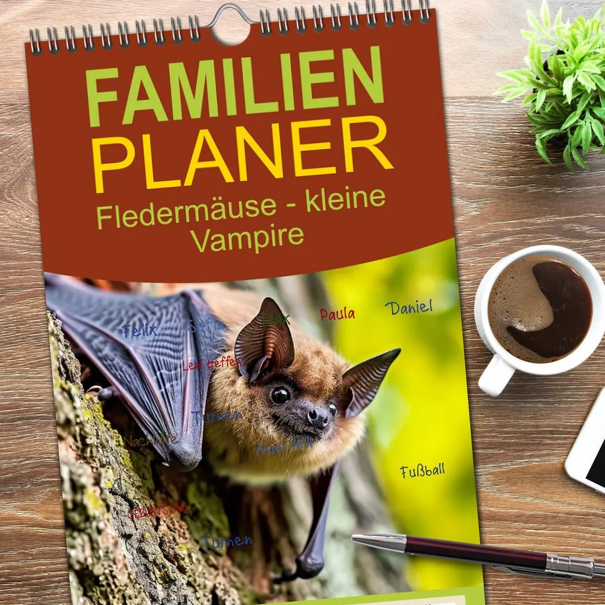Bild: 9783516490589 | Familienplaner 2026 - Fledermäuse - kleine Vampire mit 5 Spalten...