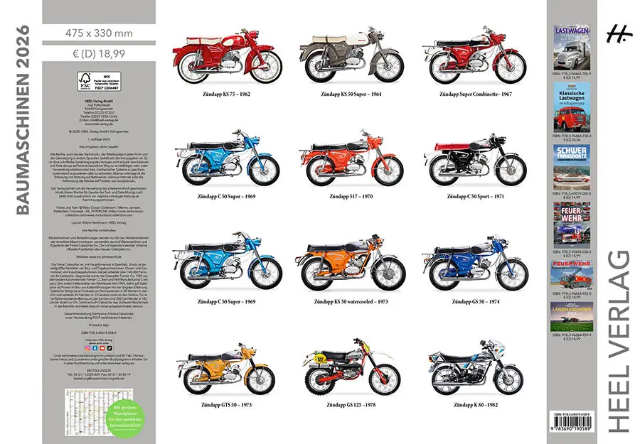 Bild: 9783690190589 | Zündapp Kalender 2026 | Motorrad Kalender | Kalender | 14 S. | Deutsch