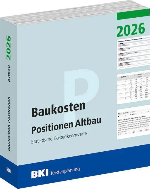 Cover: 9783481050689 | BKI Baukosten Positionen Altbau 2026 | Architektenkammern | Buch