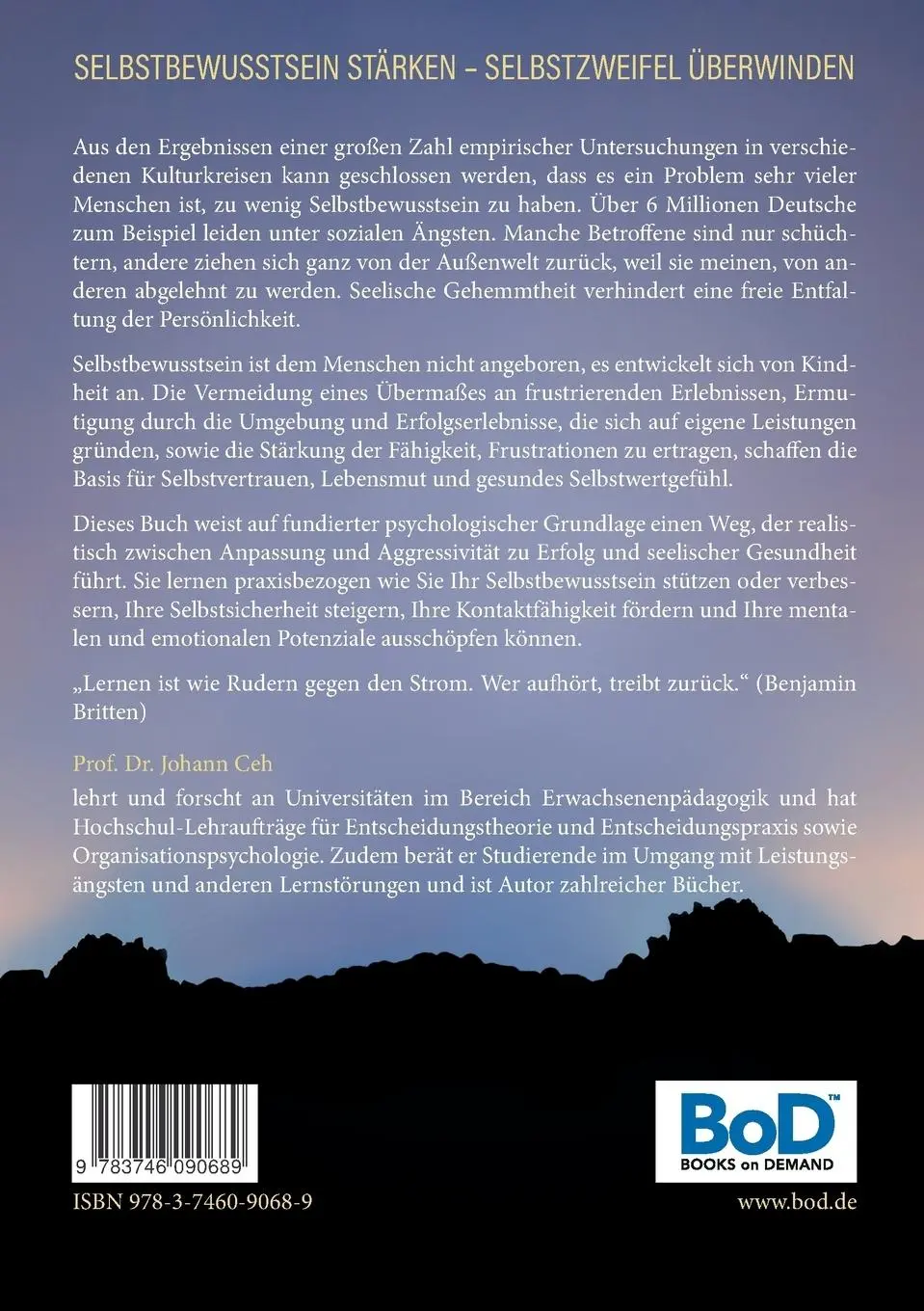 Rückseite: 9783746090689 | Selbstbewusstsein stärken - Selbstzweifel überwinden | Johann Ceh