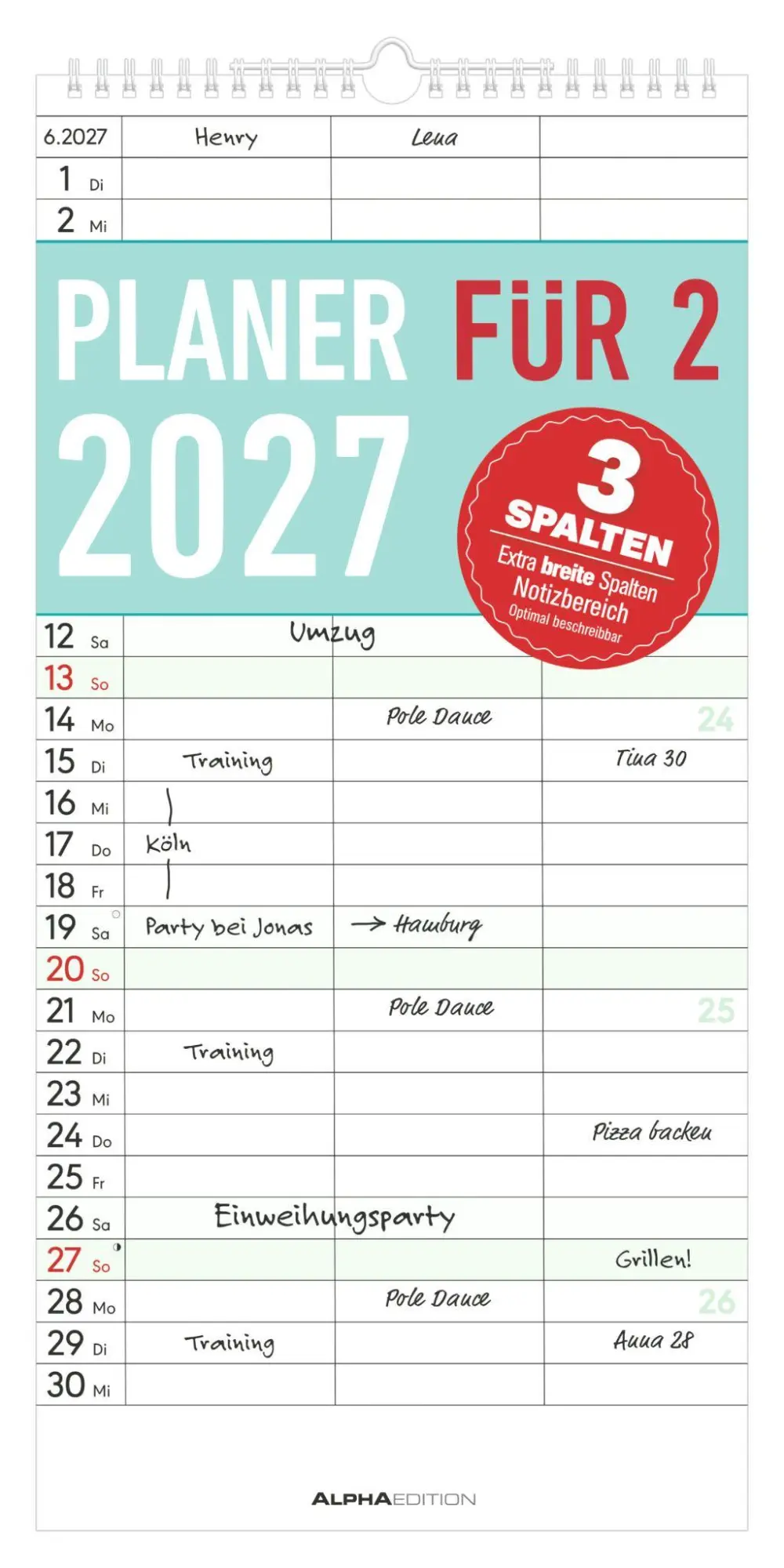 Cover: 4069095010789 | Planer für zwei 2027 | Neumann Verlage GmbH &amp; Co KG | Kalender | 14 S.