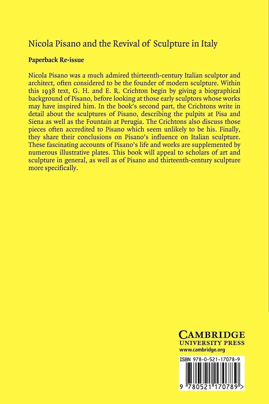 Rückseite: 9780521170789 | Nicola Pisano and the Revival of Sculpture in Italy | Crichton (u. a.)