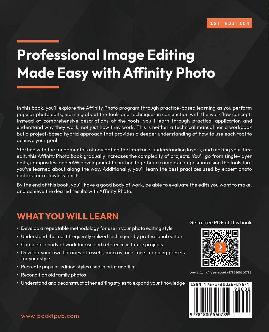 Rückseite: 9781800560789 | Professional Image Editing Made Easy with Affinity Photo | Hazel