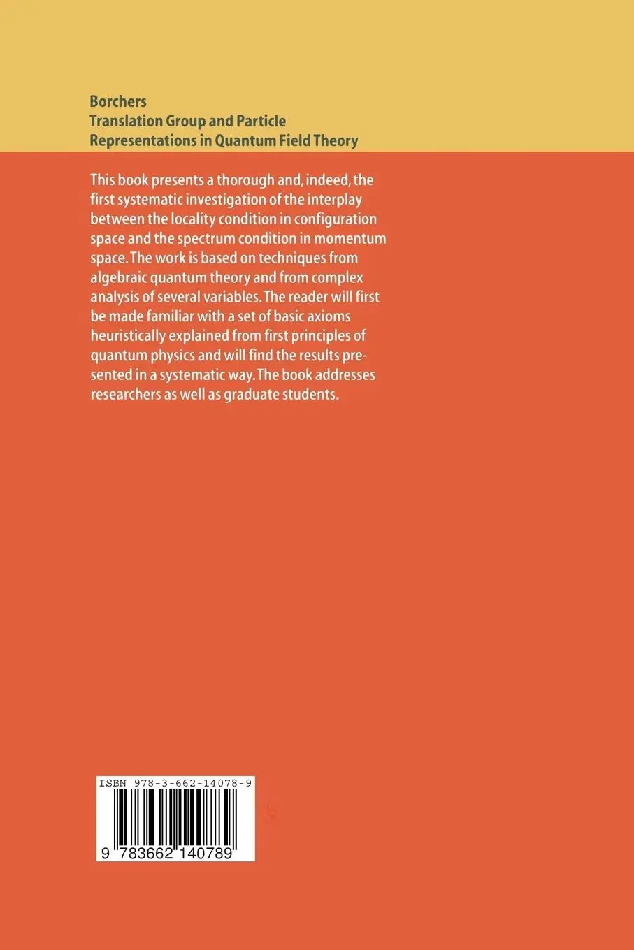 Rückseite: 9783662140789 | Translation Group and Particle Representations in Quantum Field Theory