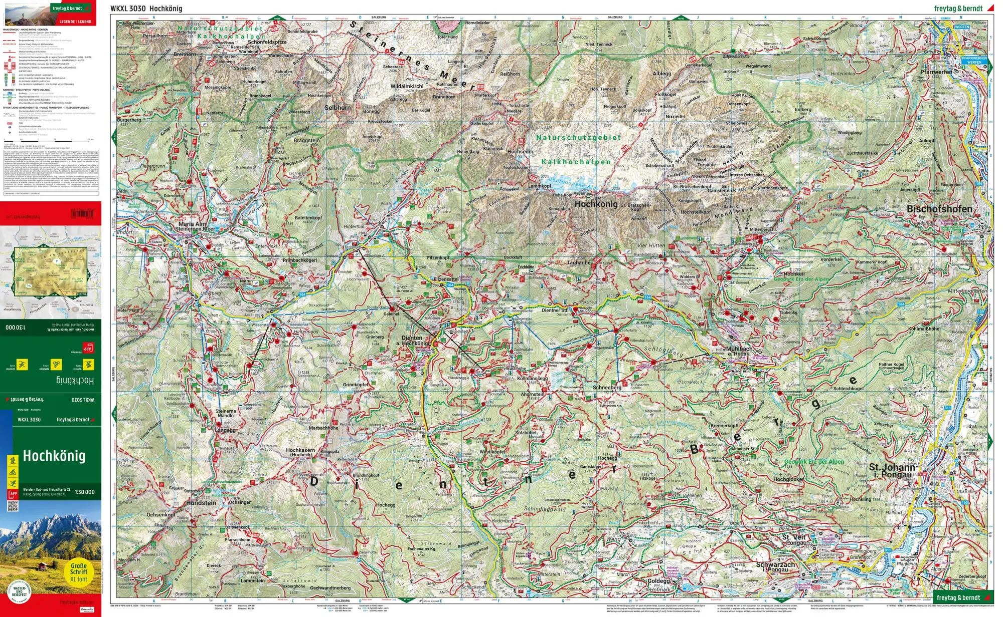 Bild: 9783707920789 | freytag &amp; berndt Wanderkarte WKXL 3030 Hochkönig XL 1:30.000 | Berndt