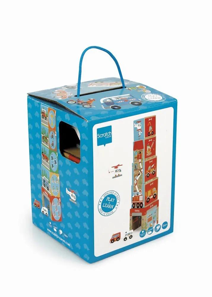 Bild: 5414561810889 | SCRATCH - Stapelspiel Pyramide mit Auto und Helikopter | 276181088