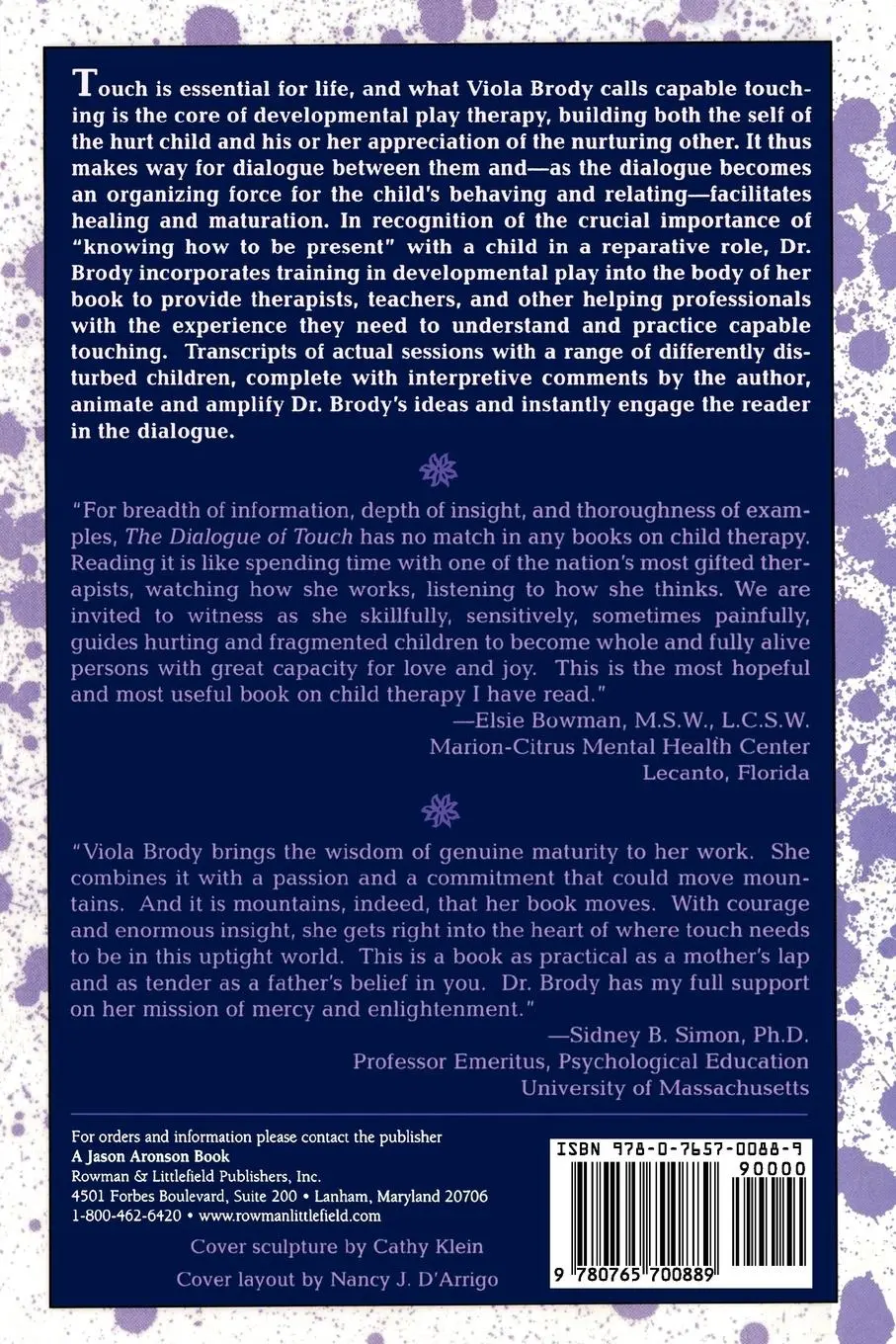 Rückseite: 9780765700889 | Dialogue of Touch | Developmental Play Therapy | Viola A. Brody | Buch