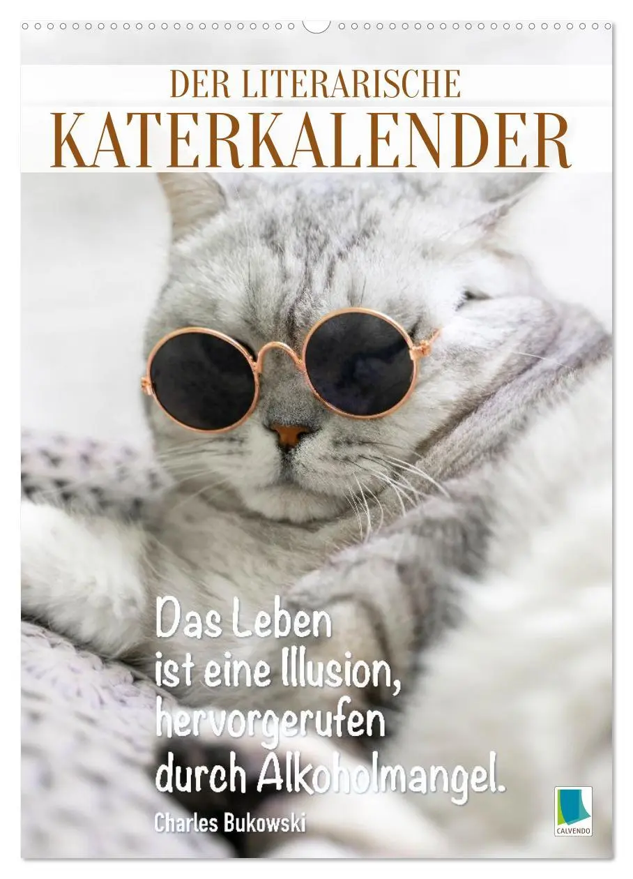 Cover: 9783516600889 | Der literarische Katerkalender (Wandkalender 2026 DIN A2 hoch),...