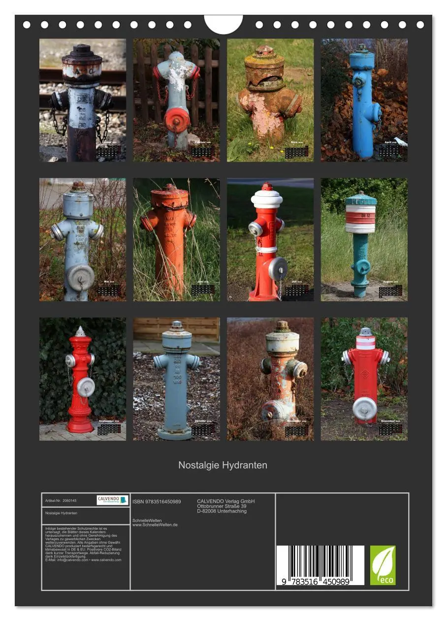 Bild: 9783516450989 | Nostalgie Hydranten (Wandkalender 2026 DIN A4 hoch), CALVENDO...