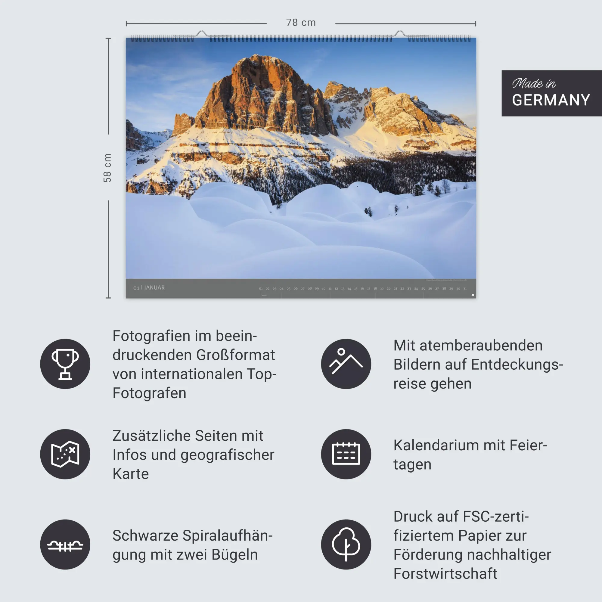 Bild: 9783756410989 | Alpen - Edition Alexander von Humboldt Kalender 2026 | Heye | Kalender
