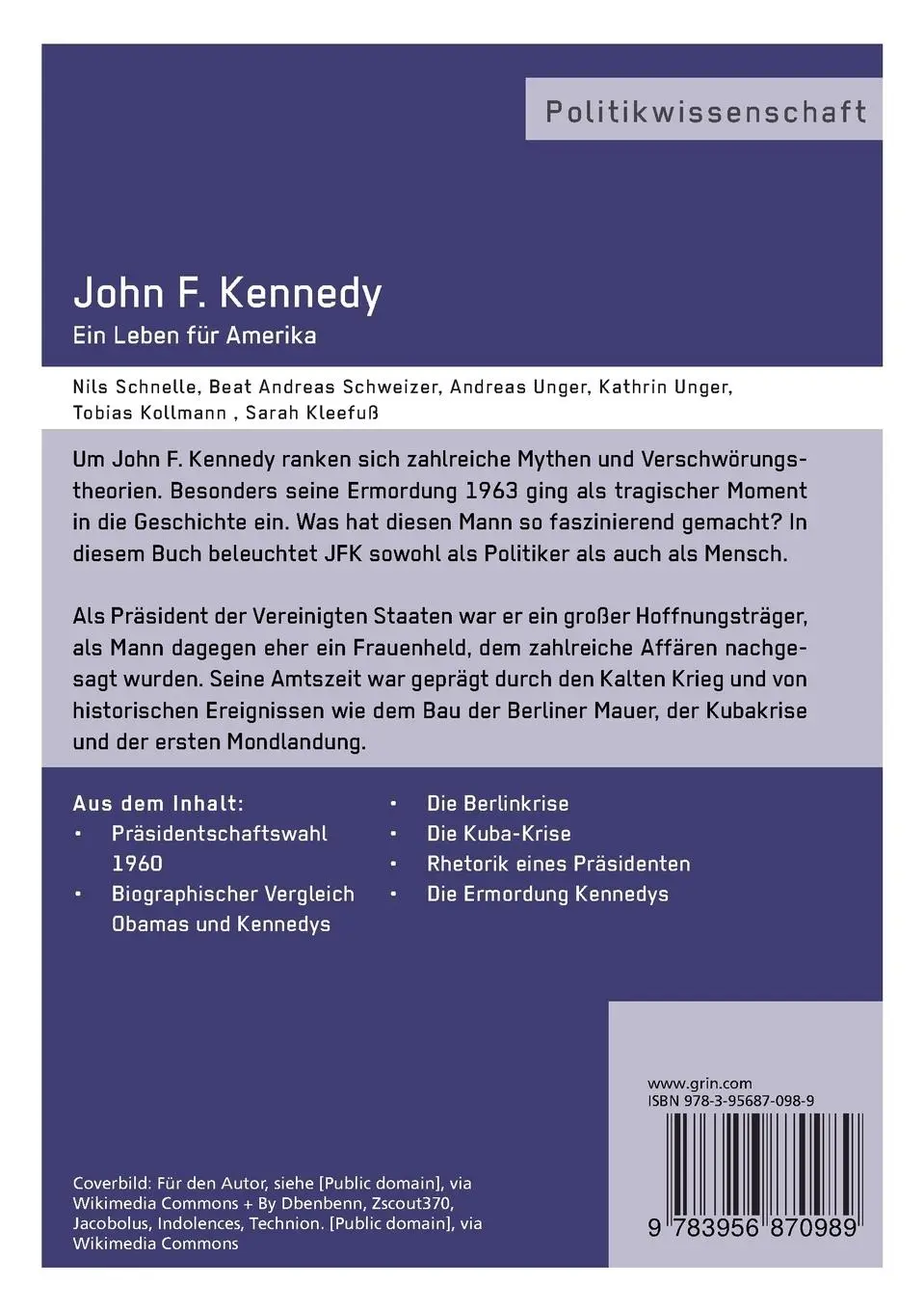 Rückseite: 9783956870989 | John F. Kennedy. Ein Leben für Amerika | Sarah Kleefuß (u. a.) | Buch