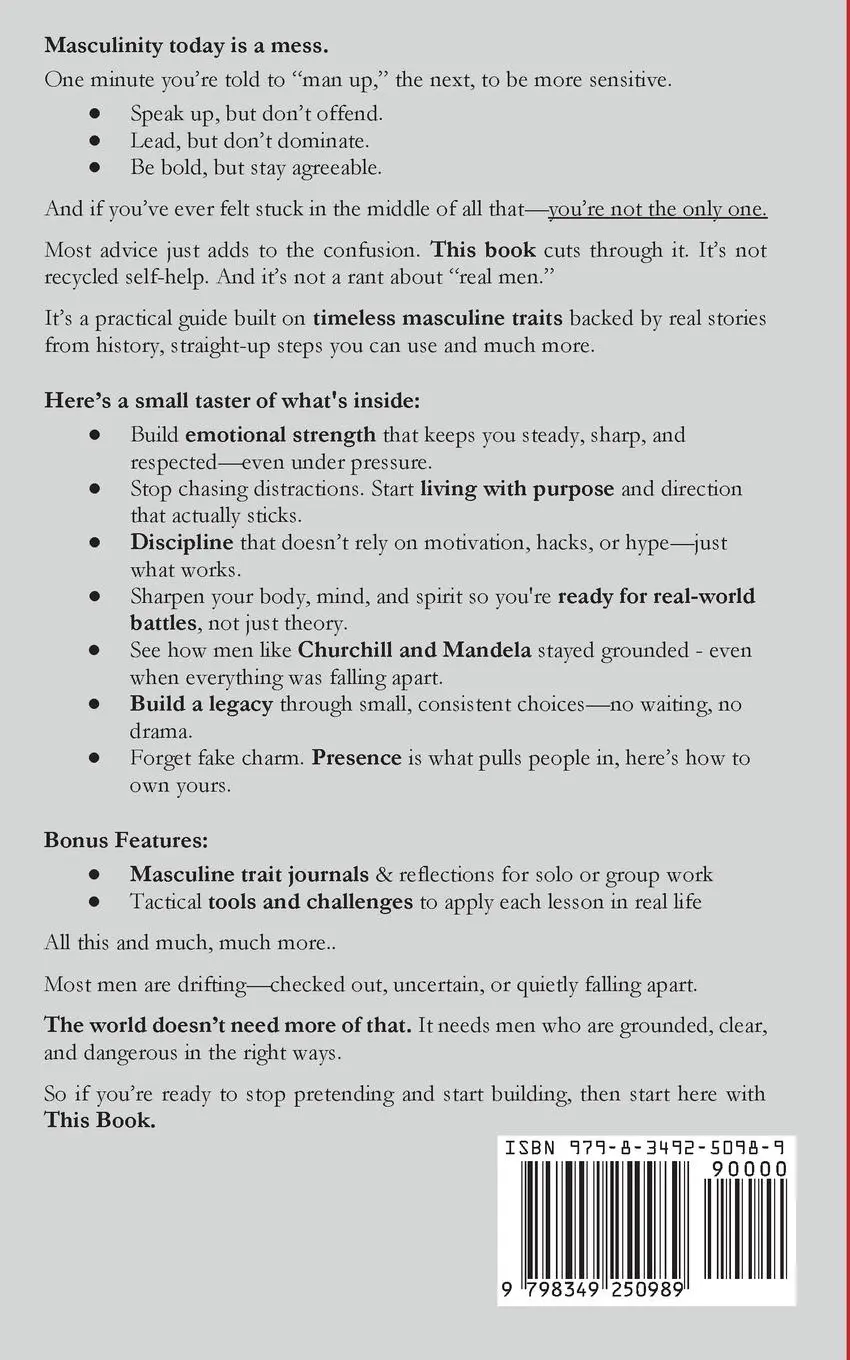 Rückseite: 9798349250989 | Masculinity Reforged | Timeless Lessons for Modern Men | Darcy Carter