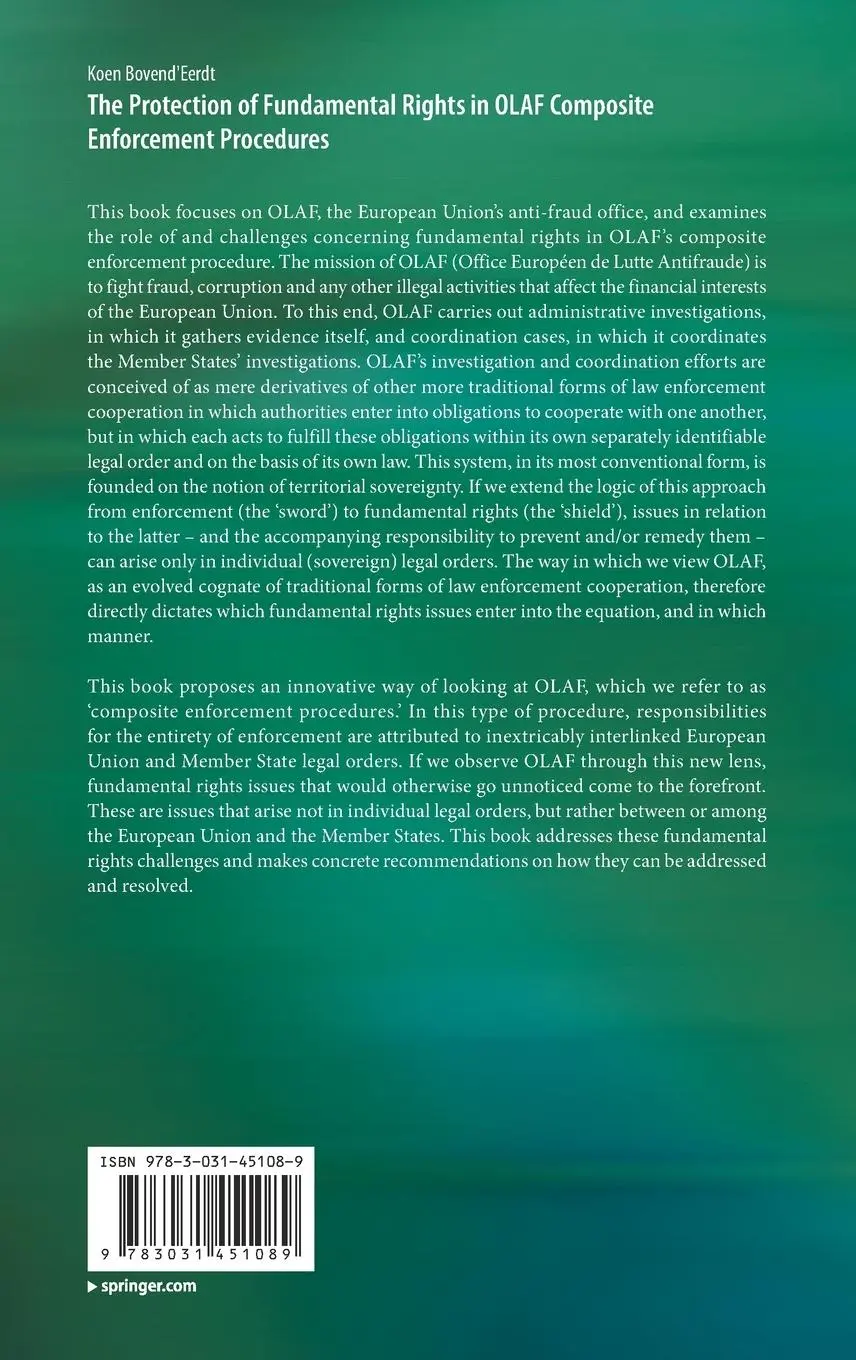 Rückseite: 9783031451089 | The Protection of Fundamental Rights in OLAF Composite Enforcement...