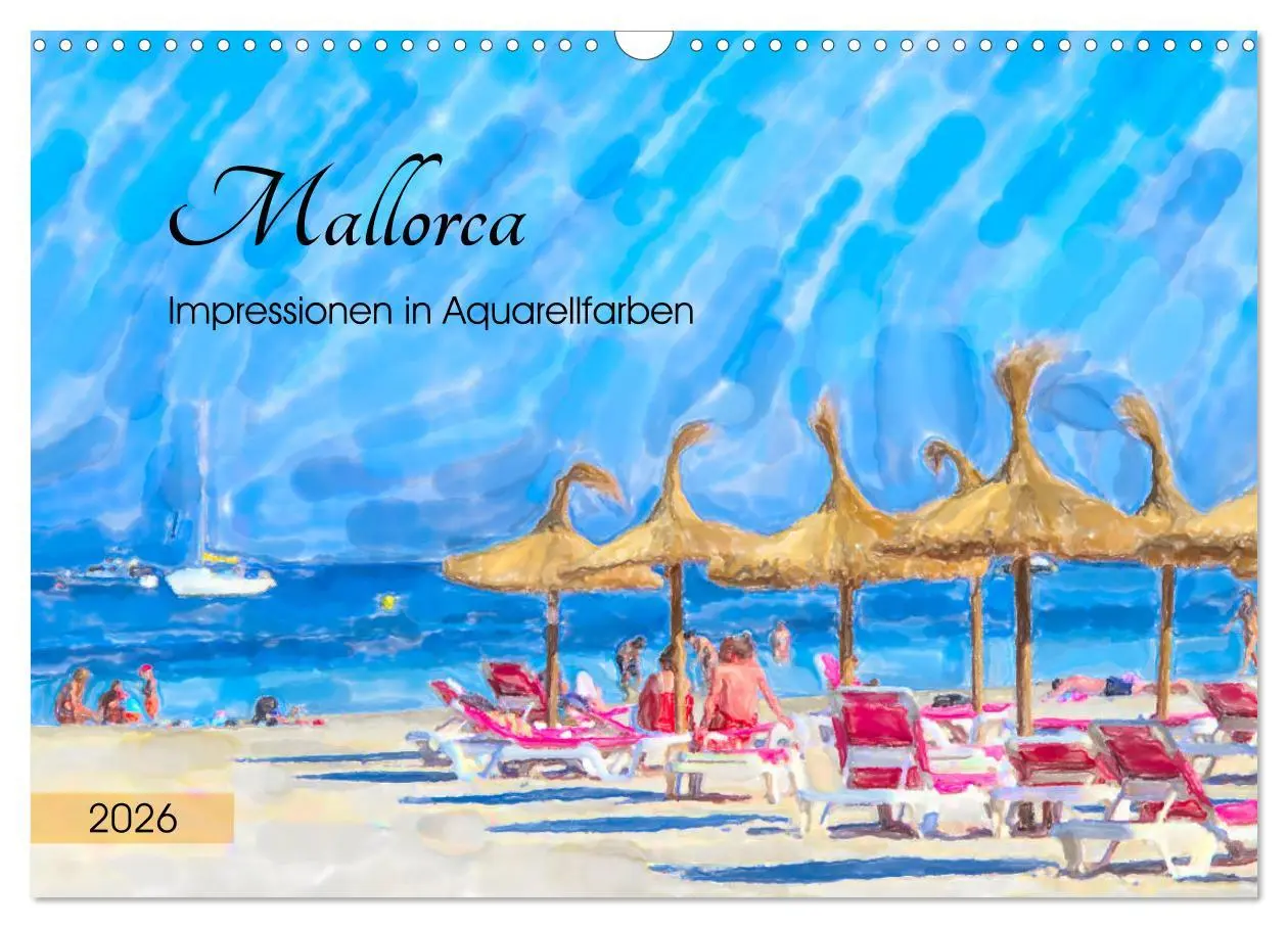 Cover: 9783457701089 | Mallorca - Impressionen in Aquarellfarben (Wandkalender 2026 DIN A3...