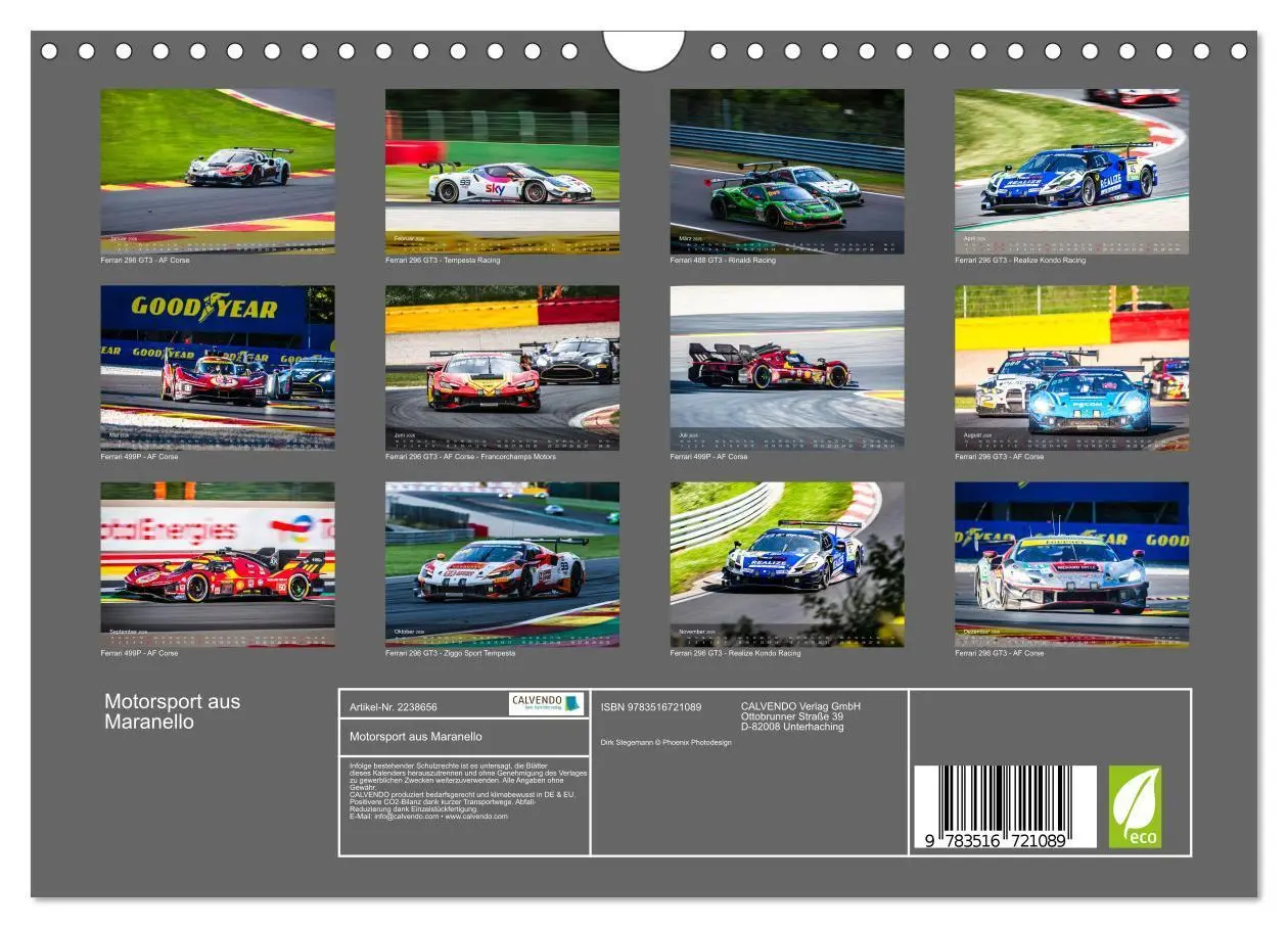 Bild: 9783516721089 | Motorsport aus Maranello (Wandkalender 2026 DIN A4 quer), CALVENDO...