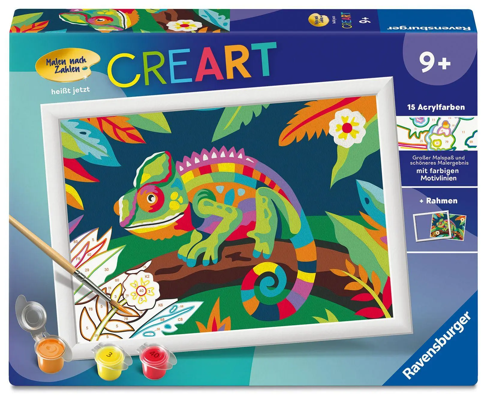 Cover: 4005555231189 | CreArt, Malen nach Zahlen Kinder - Farbenfrohes Chamäleon | Spiel