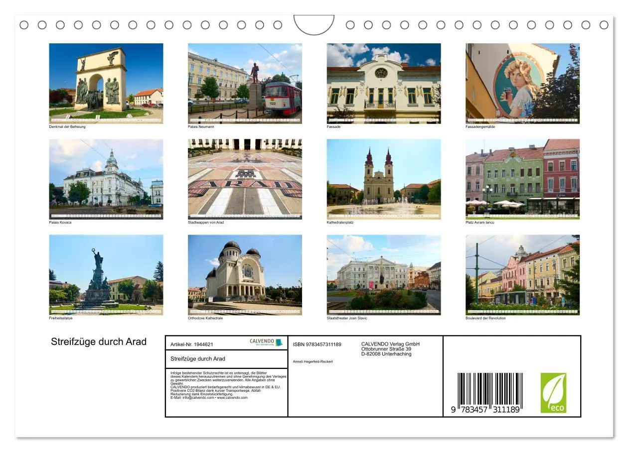 Bild: 9783457311189 | Streifzüge durch Arad (Wandkalender 2026 DIN A4 quer), CALVENDO...