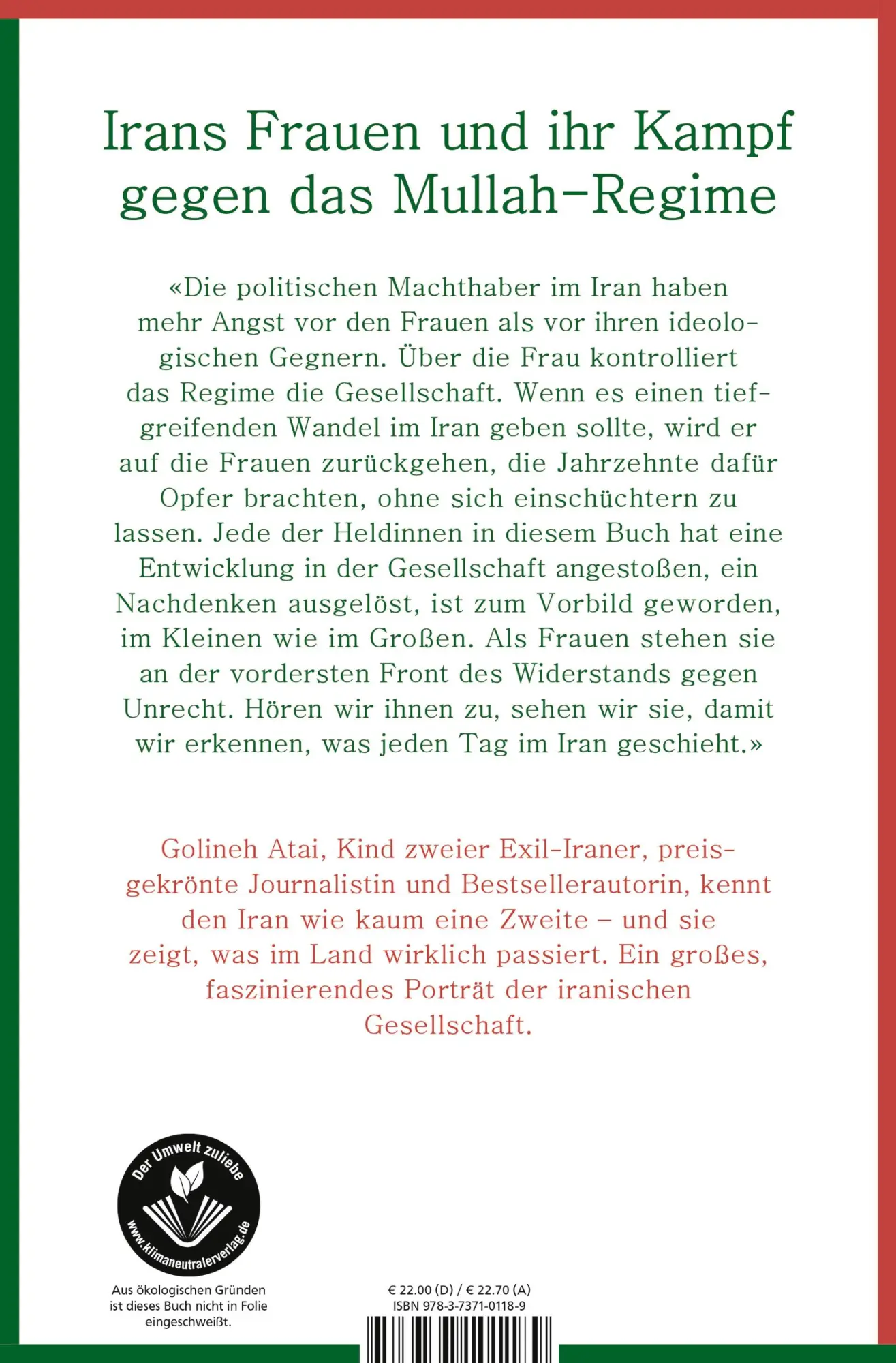 Rückseite: 9783737101189 | Iran - die Freiheit ist weiblich | Nominiert für den Grimme-Preis