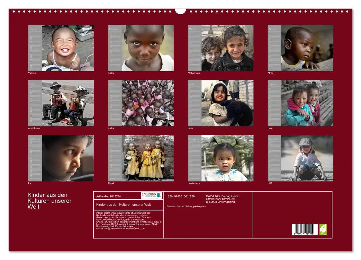 Bild: 9783516011289 | Kinder aus den Kulturen unserer Welt (Wandkalender 2026 DIN A2...